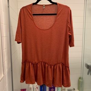Burnt orange peplum top